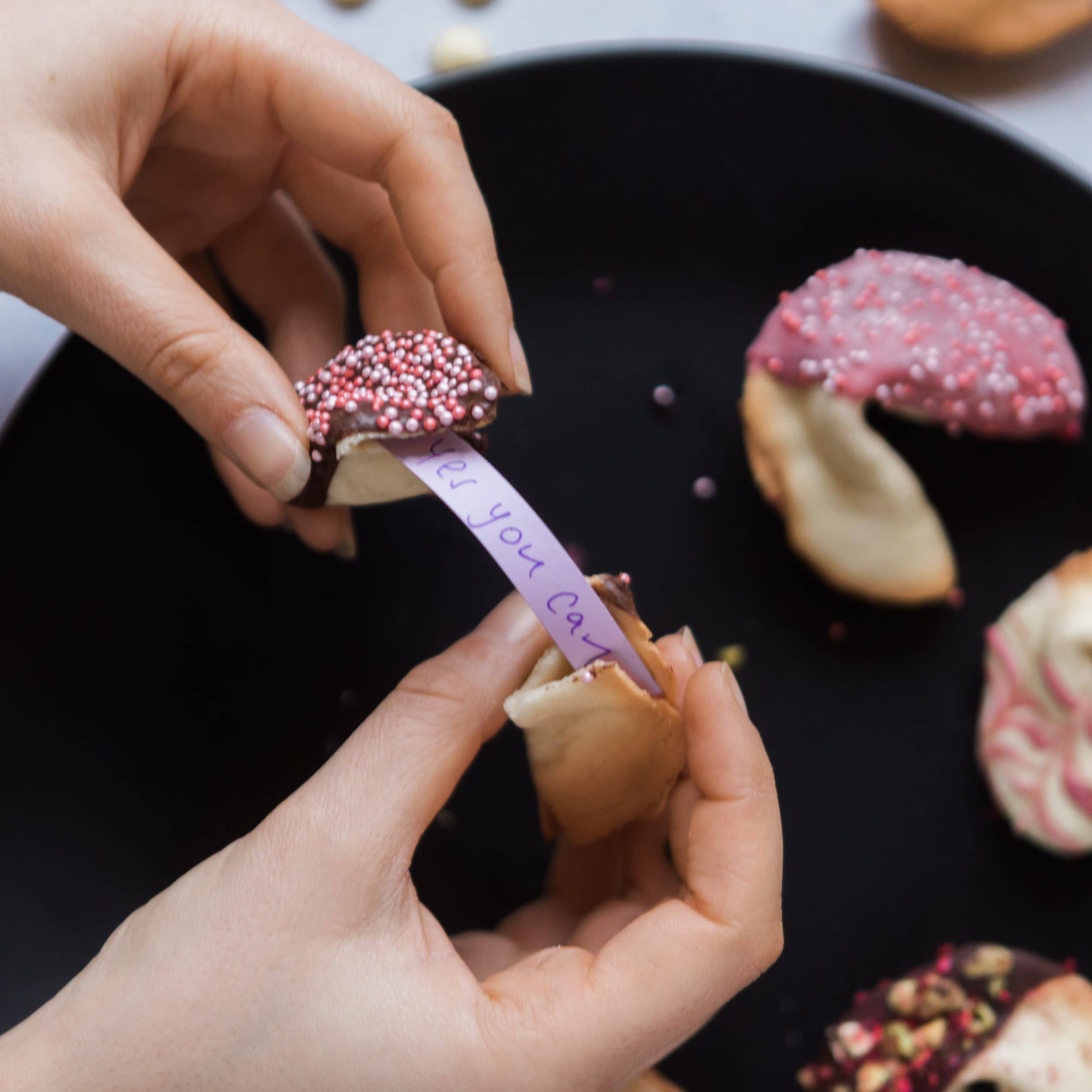 Valentine fortune cookies