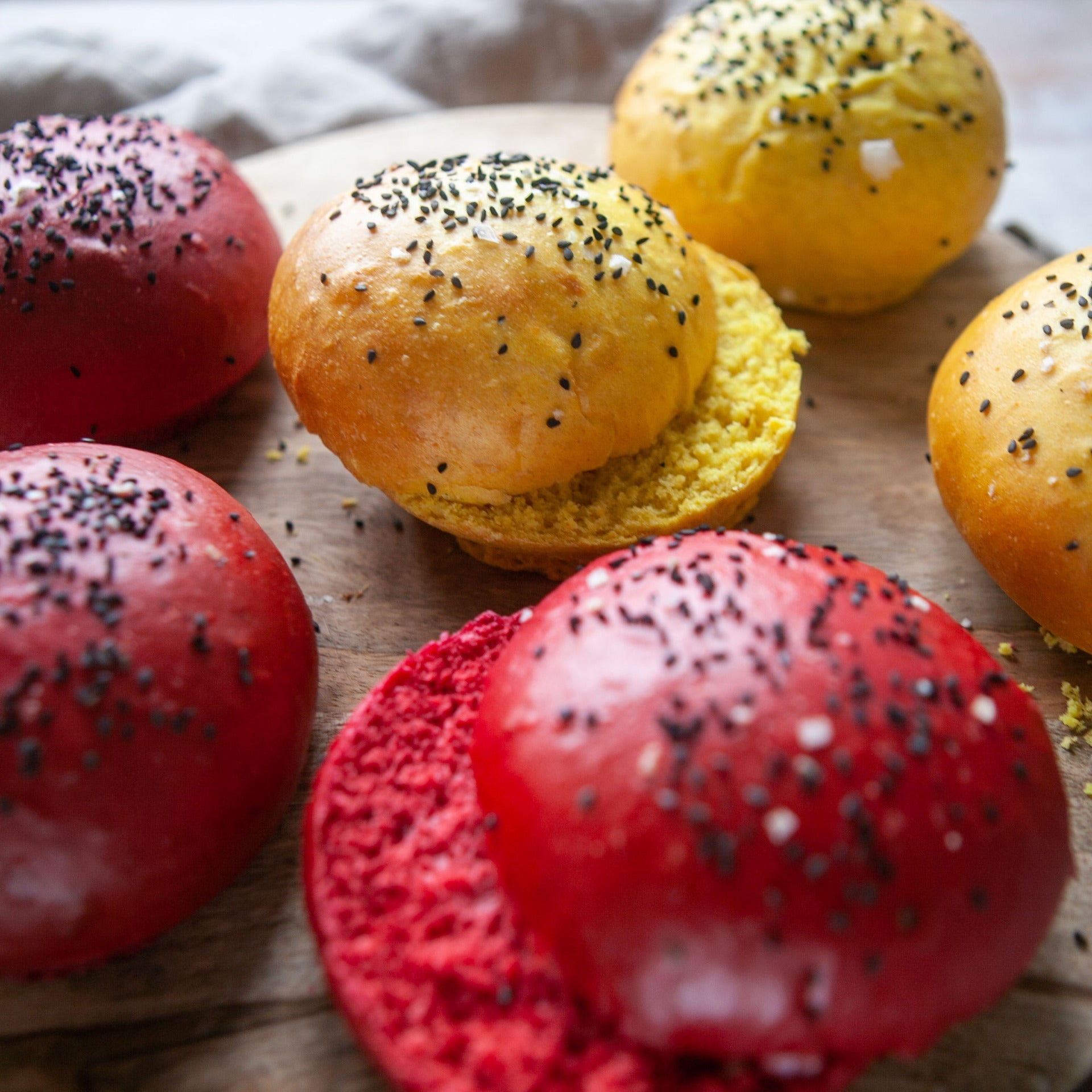 Carrot & Beetroot Burger Buns
