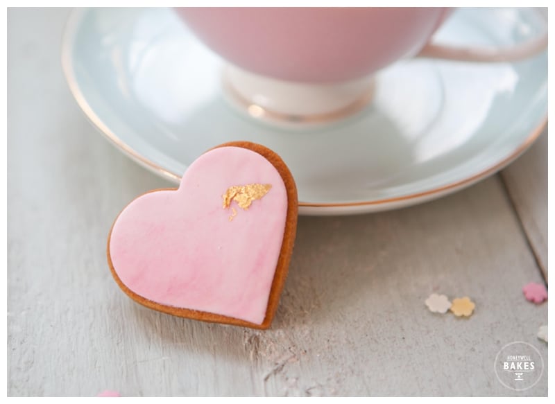Marbled Heart Biscuits/Cookies with Gold Leaf