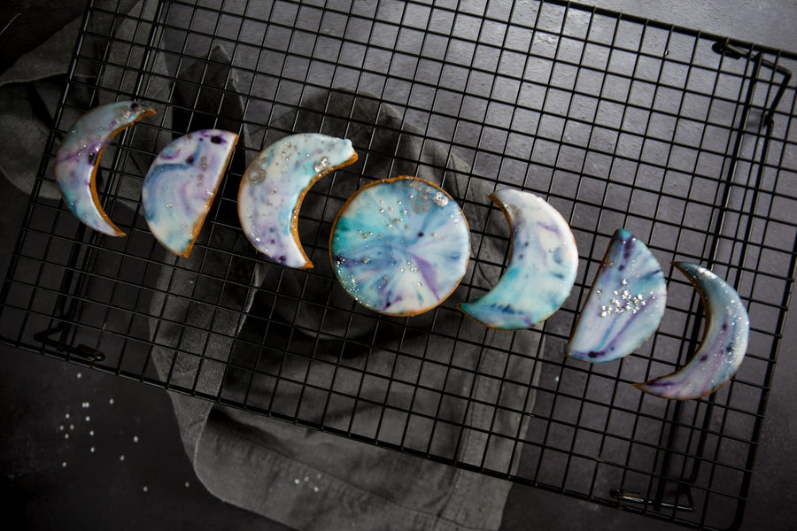 DIY Moon-Phase Glazed Biscuits