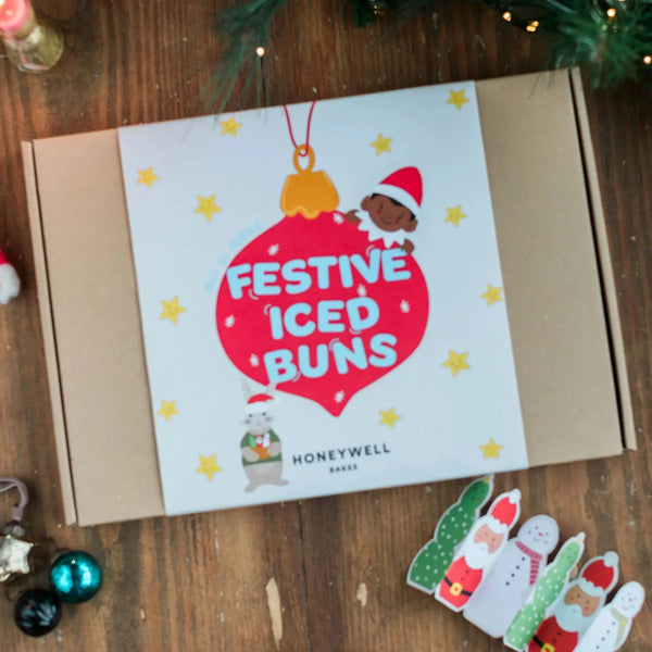 Christmas iced bun baking kit with craft activity