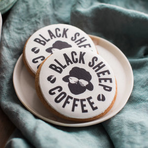 Round printed logo biscuits