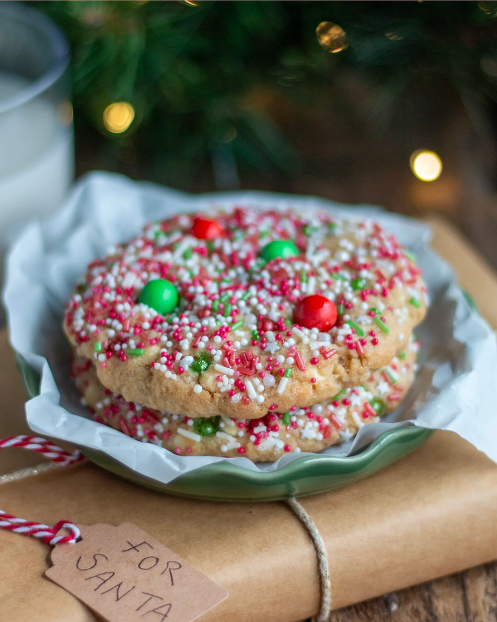 The Christmas Elf Baking Kit Collection - a trio of baking kits including candy cane biscuits, swirly red and green biscuit pops and red and green festive sprinkle cookies