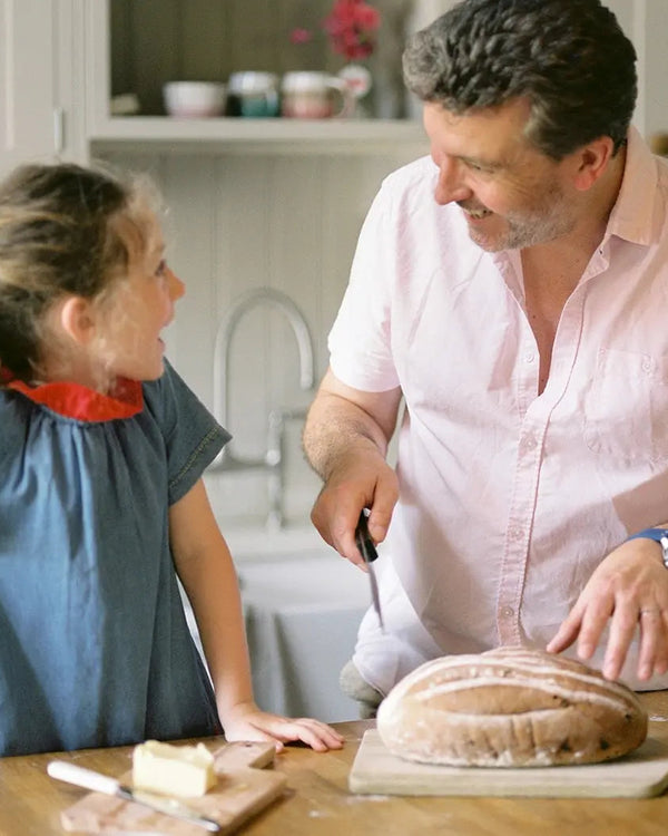 Honeywell Bakes Bread Bakers Subscription, a Dad and daughter happy with their home made bread