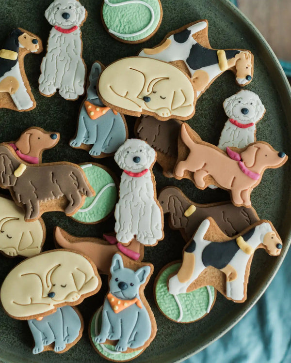 A jar filled with cute dog-shaped biscuits, making a fun personalised gift for birthdays, celebrations or everyday surprises.