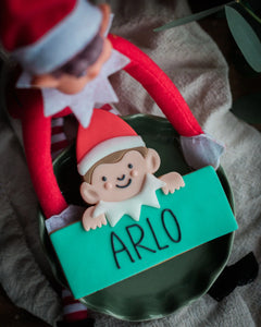 Jingle The Elf - Personalised Biscuit - A hand iced biscuit gift for kids at Christmas