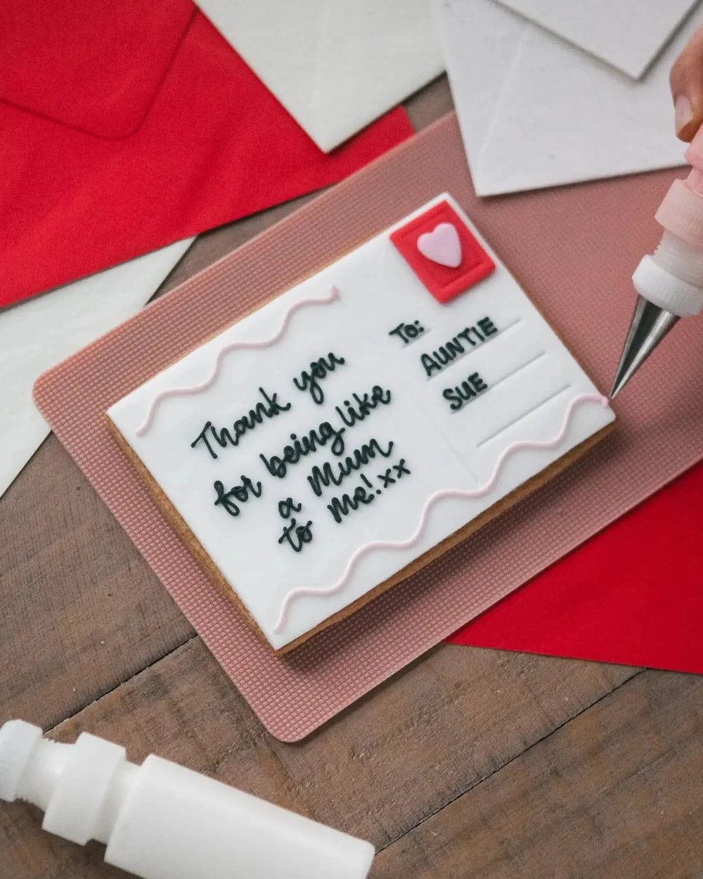 Honeywell Bakes Love Postcard Biscuit - Edible postcard biscuit with personalised message
