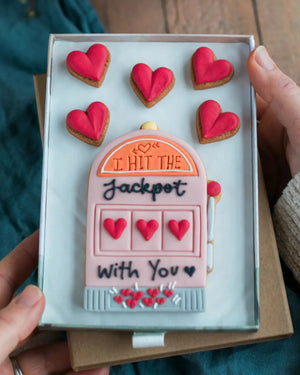 Honeywell Bakes Medium I Hit The Jackpot With You Biscuit Gift- I hit the jackpot with you Valentine hand iced biscuits
