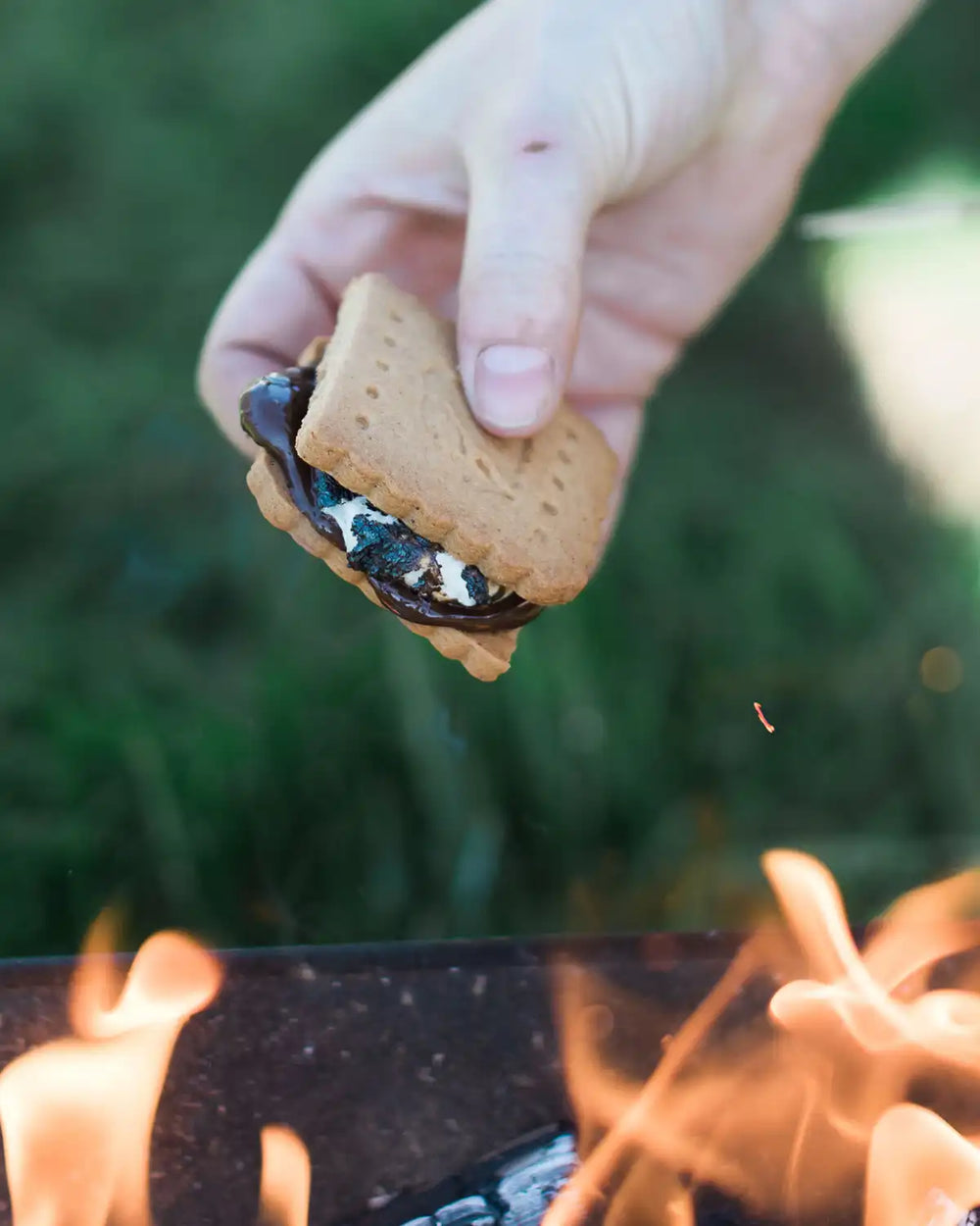 Honeywell Bakes Mini S’mores Kit packaging on a wooden surface with a blurred background
