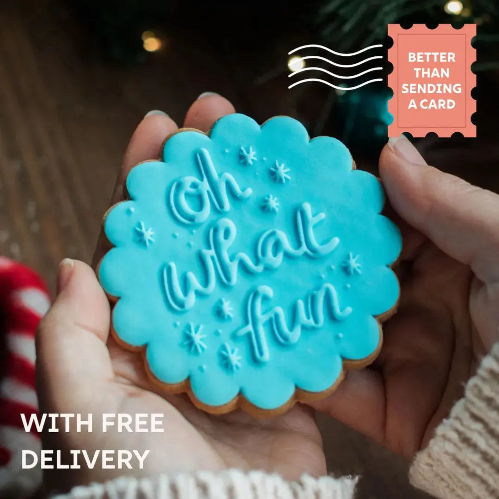 Oh What Fun biscuit gift, send instead of a card