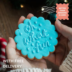 Oh What Fun biscuit gift, send instead of a card