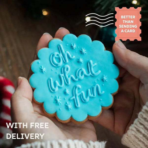 Oh What Fun biscuit gift, send instead of a card