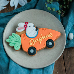 Personalised Bunny in a Car-rot Biscuit