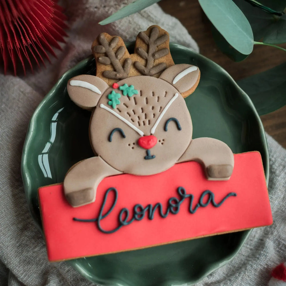 Personalised reindeer biscuit