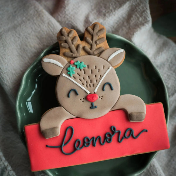 Personalised reindeer biscuit