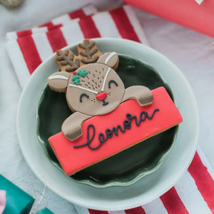 Personalised reindeer biscuit