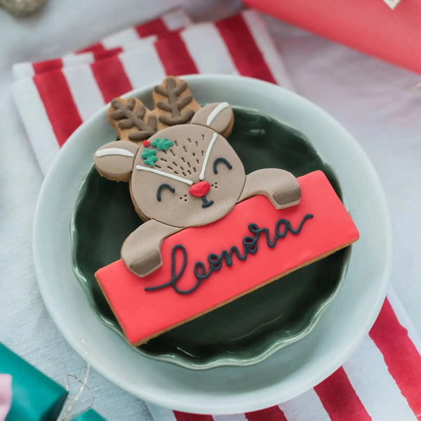 Personalised reindeer biscuit