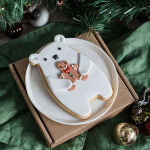 Biscuit Polar Bear with Gingerbread Man - Honeywell Bakes
