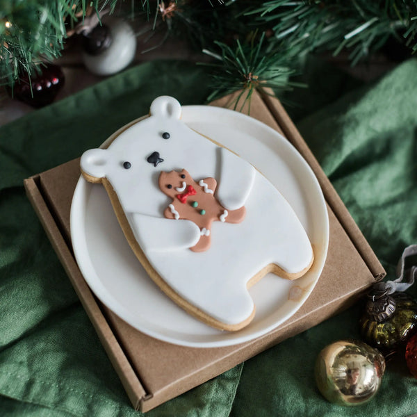 Biscuit Polar Bear with Gingerbread Man - Honeywell Bakes