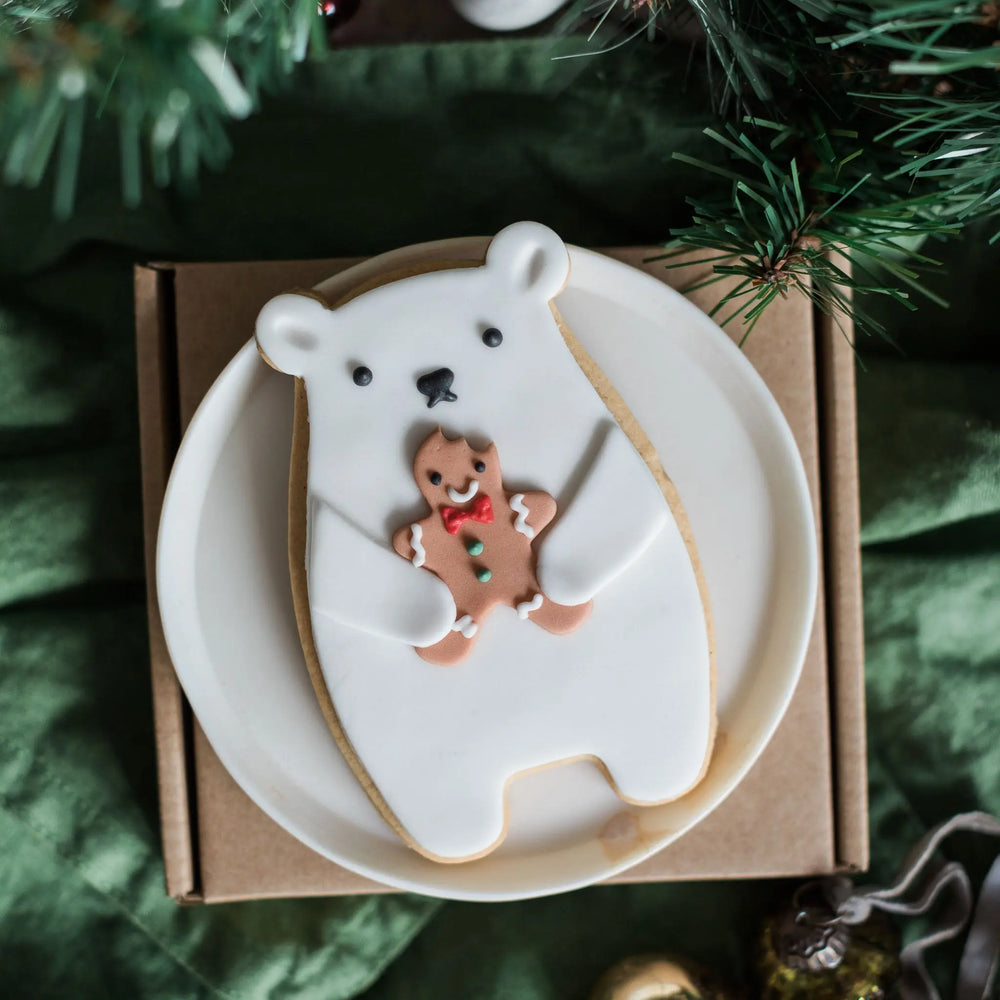 Biscuit Polar Bear with Gingerbread Man - Honeywell Bakes