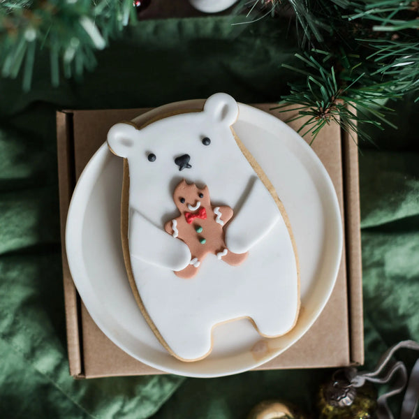 Biscuit Polar Bear with Gingerbread Man - Honeywell Bakes