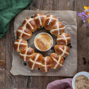 Hot cross bun wreath