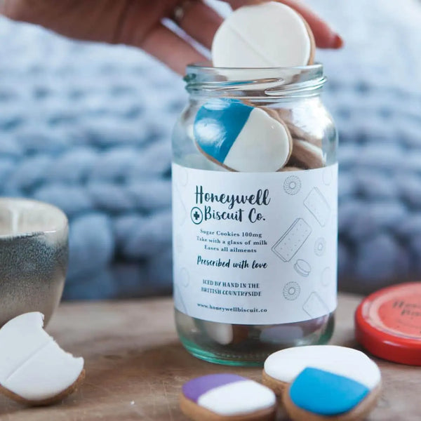 Jar of Pills Biscuit Gift - Honeywell Bakes