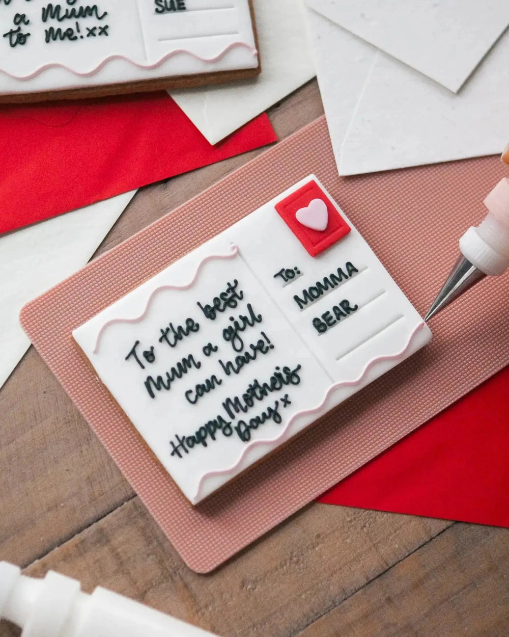 Honeywell Bakes Love Postcard Biscuit - Edible postcard biscuit with personalised message