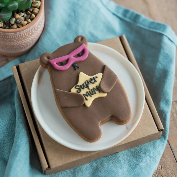 Super Mum Bear Biscuit - Honeywell Bakes